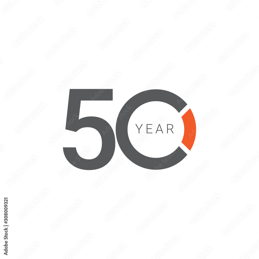 50 Years Anniversary Celebration Orange Vector Template Design Illustration 50 Years Anniversary Celebration Orange Vector Template Design Illustration