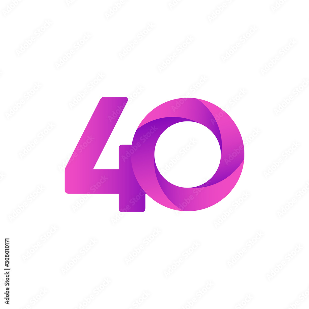 40 Years Anniversary Celebration Purple Vector Template Design Illustration 40 Years Anniversary Celebration Purple Vector Template Design Illustration