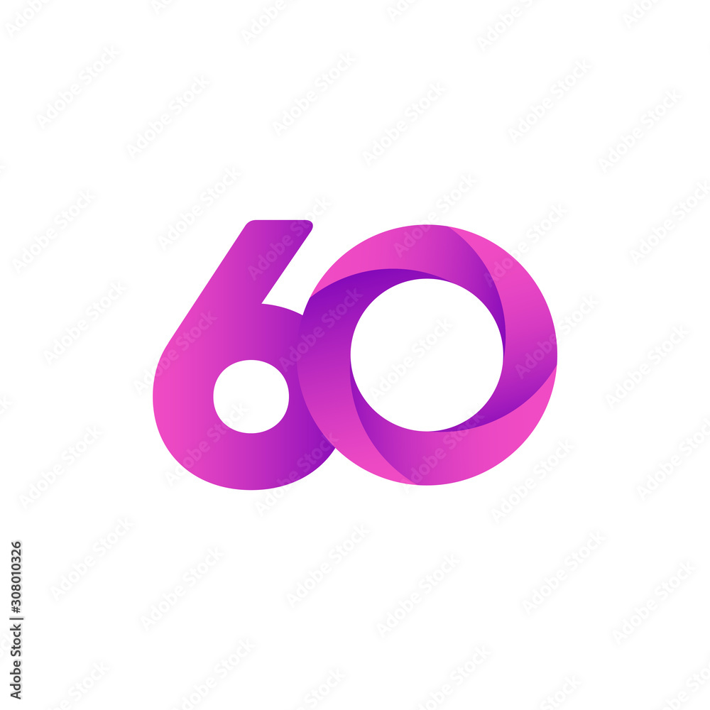 60 Years Anniversary Celebration Purple Vector Template Design Illustration 60 Years Anniversary Celebration Purple Vector Template Design Illustration