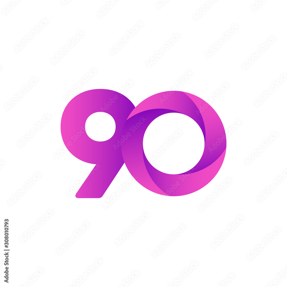 90 Years Anniversary Celebration Purple Vector Template Design Illustration 90 Years Anniversary Celebration Purple Vector Template Design Illustration
