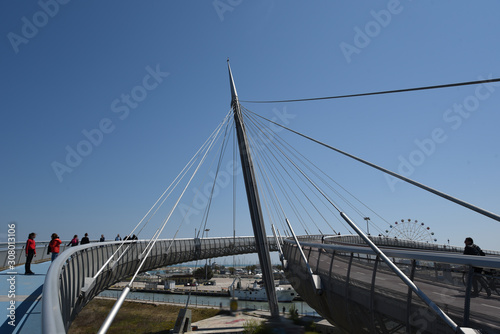 Ponte del Mare in Pescara, Abruzzo, Italy Divided Into Pedestrian and Bicycle Paths