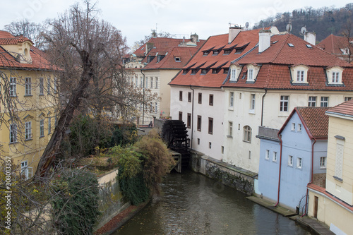 Wallpaper Mural  Cityscape of the Czech capital Prague and the Vltava river. View of Charles Bridge and Prague Castle on Christmas Eve. Torontodigital.ca