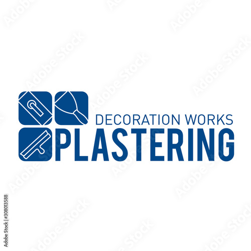 Vector logo of finishing company on plaster and painting