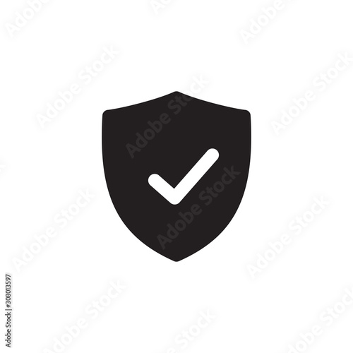 Shield with checkmark icon symbol vector illustration