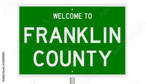 Rendering of a 3d green highway sign for Franklin County