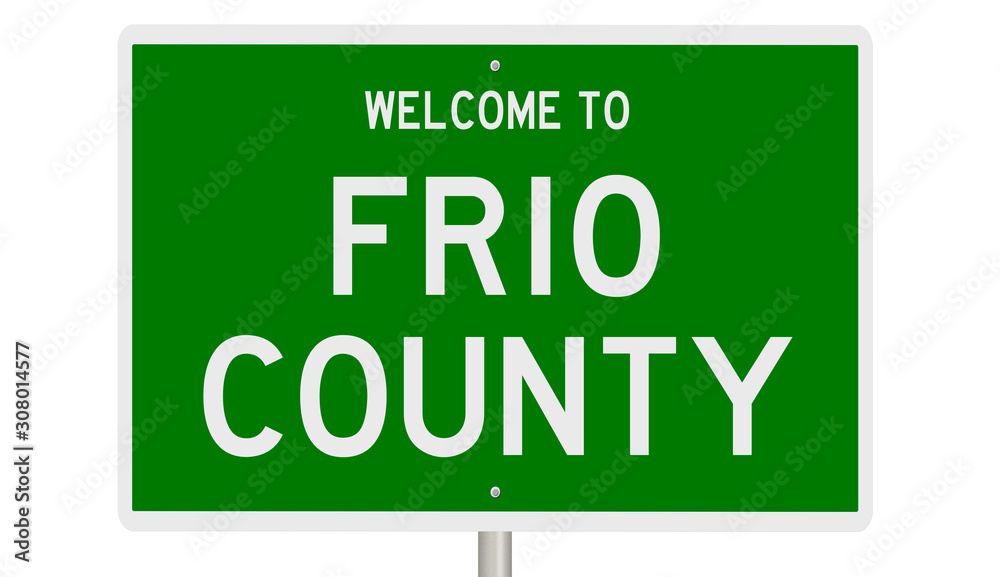 Rendering of a 3d green highway sign for Frio County Rendering of a 3d green highway sign for Frio County