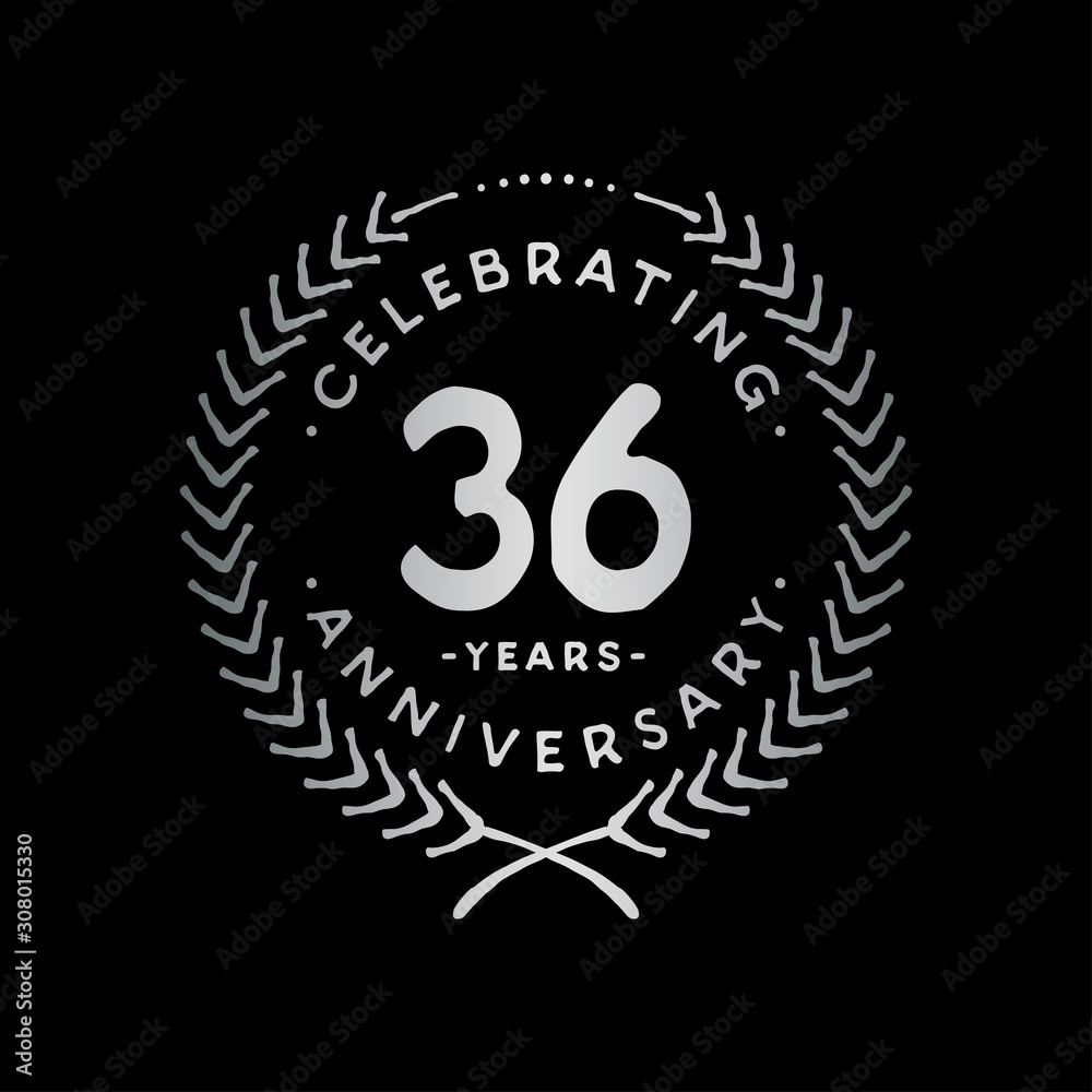 36 years design template. 36th vector and illustration. 36 years design template. 36th vector and illustration.