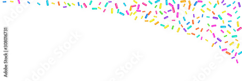Sprinkles grainy frame on white background