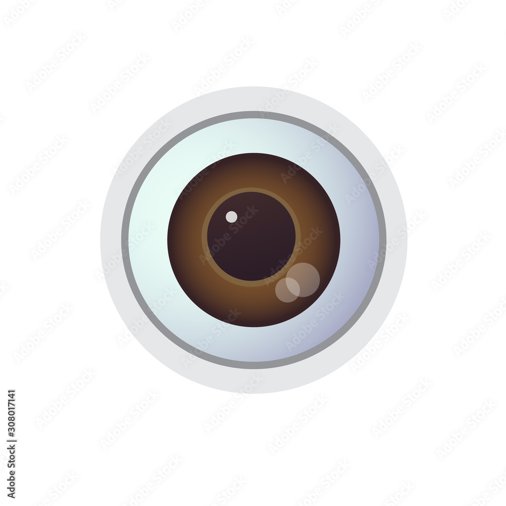Close up - Human eyeball with brown lens. Close up - Human eyeball with brown lens.