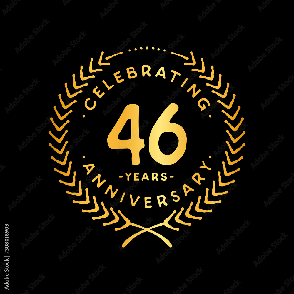 46 years design template. 46th vector and illustration. 46 years design template. 46th vector and illustration.