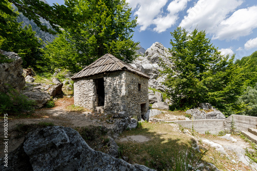 Old mill in the Valbona valley in the Dinaric Alps in Albania