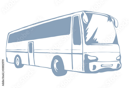 Large intercity bus. Vector drawing