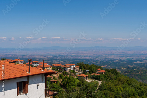 View from the old village Kastaneri in Northern Greece to the East