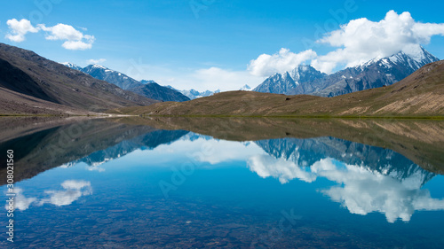 Himachal Pradesh, India - Sep 04 2019 - Chandra Taal (Moon Lake) in Lahaul and Spiti, Himachal Pradesh, India. It is part of Ramsar Convention - Chandertal Wetland.