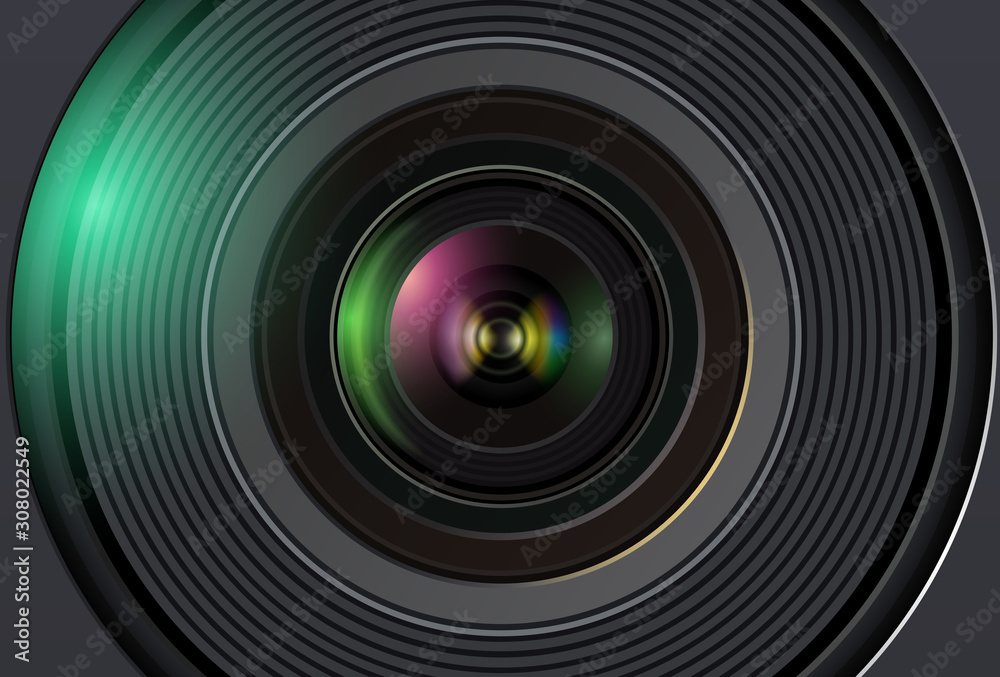 Technology background with camera photo lens Technology background with camera photo lens