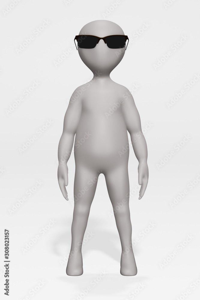 3D Render of Cartoon Character with Glasses 3D Render of Cartoon Character with Glasses