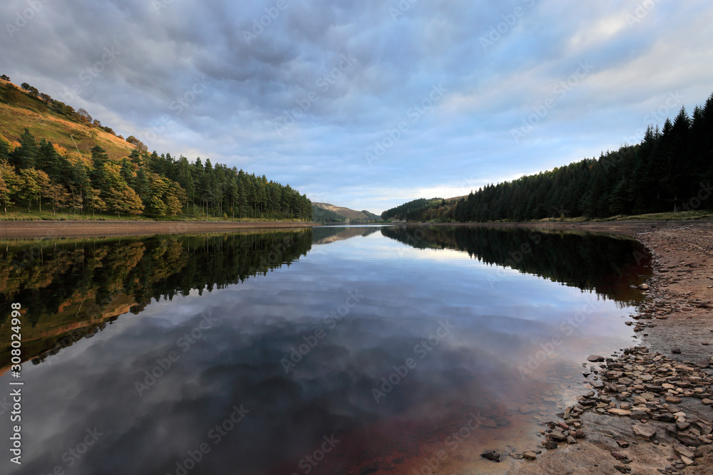 Autumn; Derwent reservoir; Derbyshire; Peak District National Park; England; UK