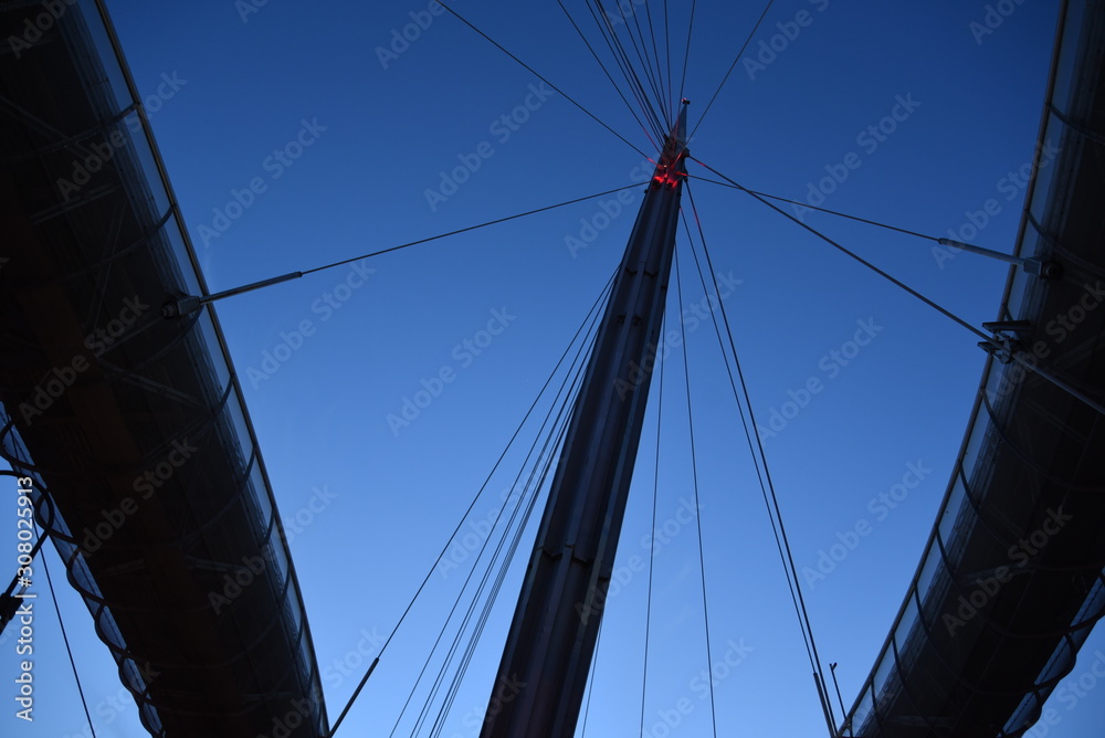 Pescara, Ponte del Mare Bridge at Sunset in Abruzzo, Italy Pescara, Ponte del Mare Bridge at Sunset in Abruzzo, Italy