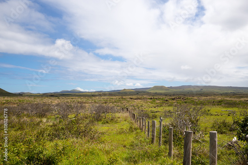 View of the landscape along the northern coast of Easter Island. Easter Island, Chile © Marco Ramerini