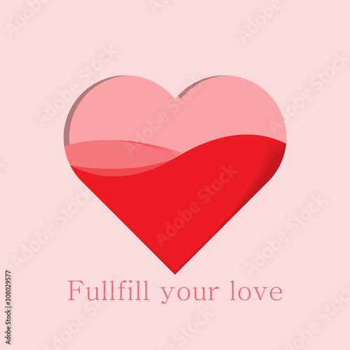 Flat design level love in heart concepts element infographic for Valentine's day