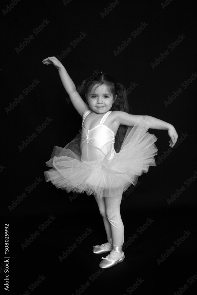 girl in a white ballerina dress in Swan Lake 