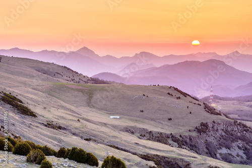 Sunrise at the Montserrat Shelter, in the Cavallera Mountains (Catalonia, Spain) photo