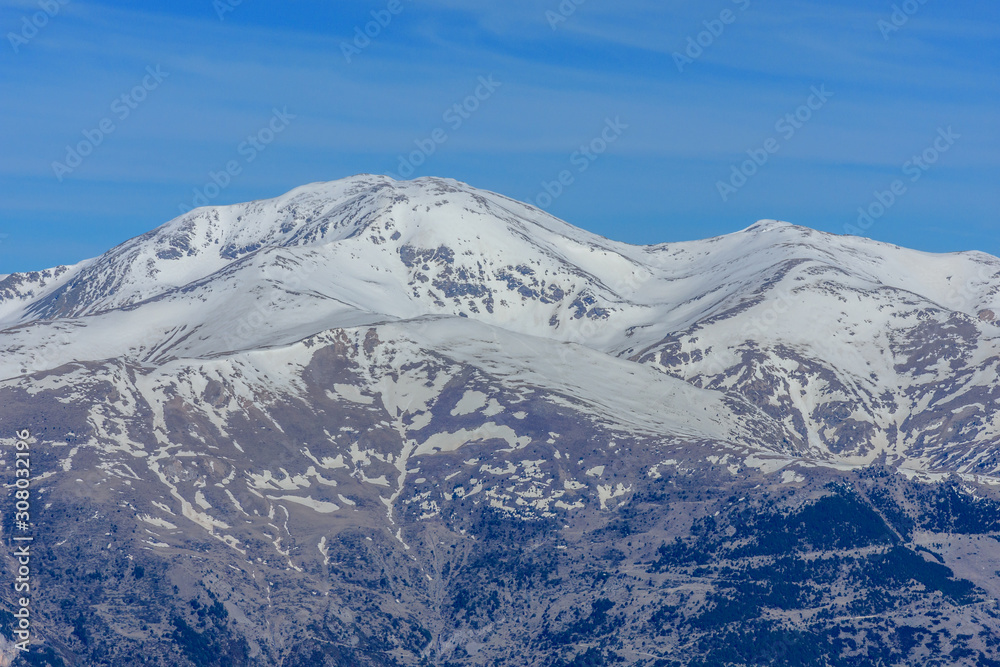 Beautiful Peak of Balandrau, in the Catalan Pyrenees (covered with snow)