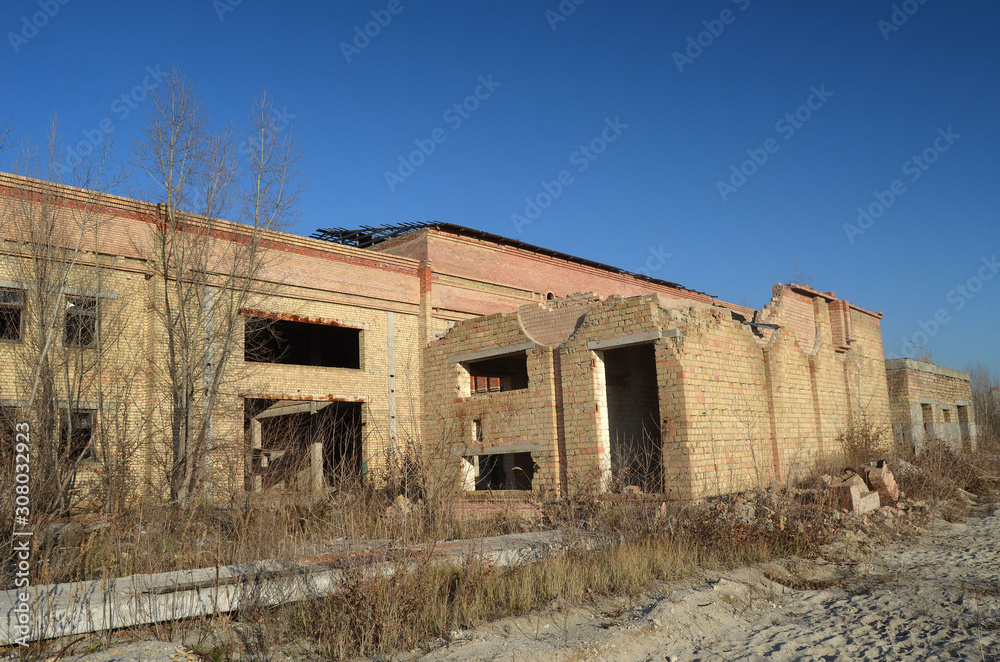 Abandoned construction site of hospital. Abandoned at 1991,during Ukrainian undependence crisis. Kiev,Ukraine Abandoned construction site of hospital. Abandoned at 1991,during Ukrainian undependence crisis. Kiev,Ukraine