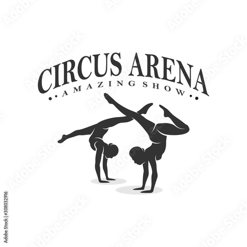 Circus with Dancer Icon Logo Design Vector Template, Icon Symbol, Illustration