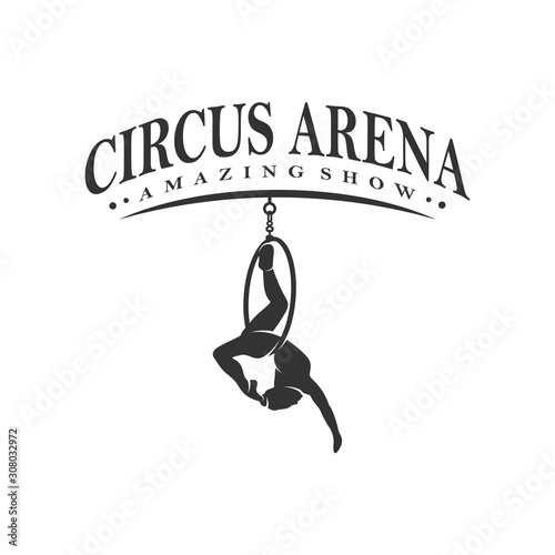 Circus with Dancer Icon Logo Design Vector Template, Icon Symbol, Illustration