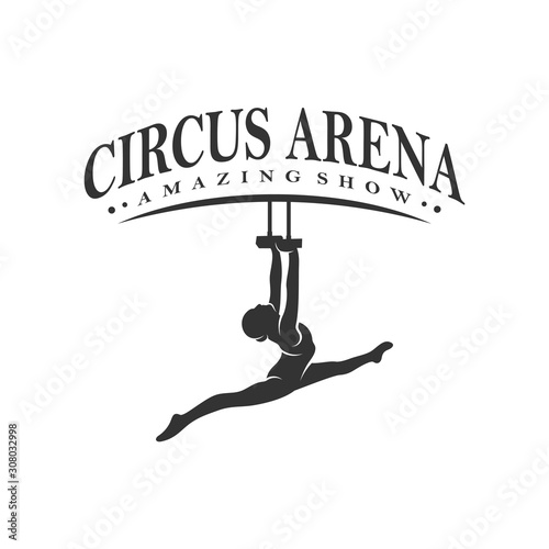 Circus with Dancer Icon Logo Design Vector Template, Icon Symbol, Illustration