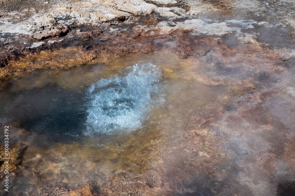 Hot spring and geyser at Sajama National Park in Bolivia Hot spring and geyser at Sajama National Park in Bolivia