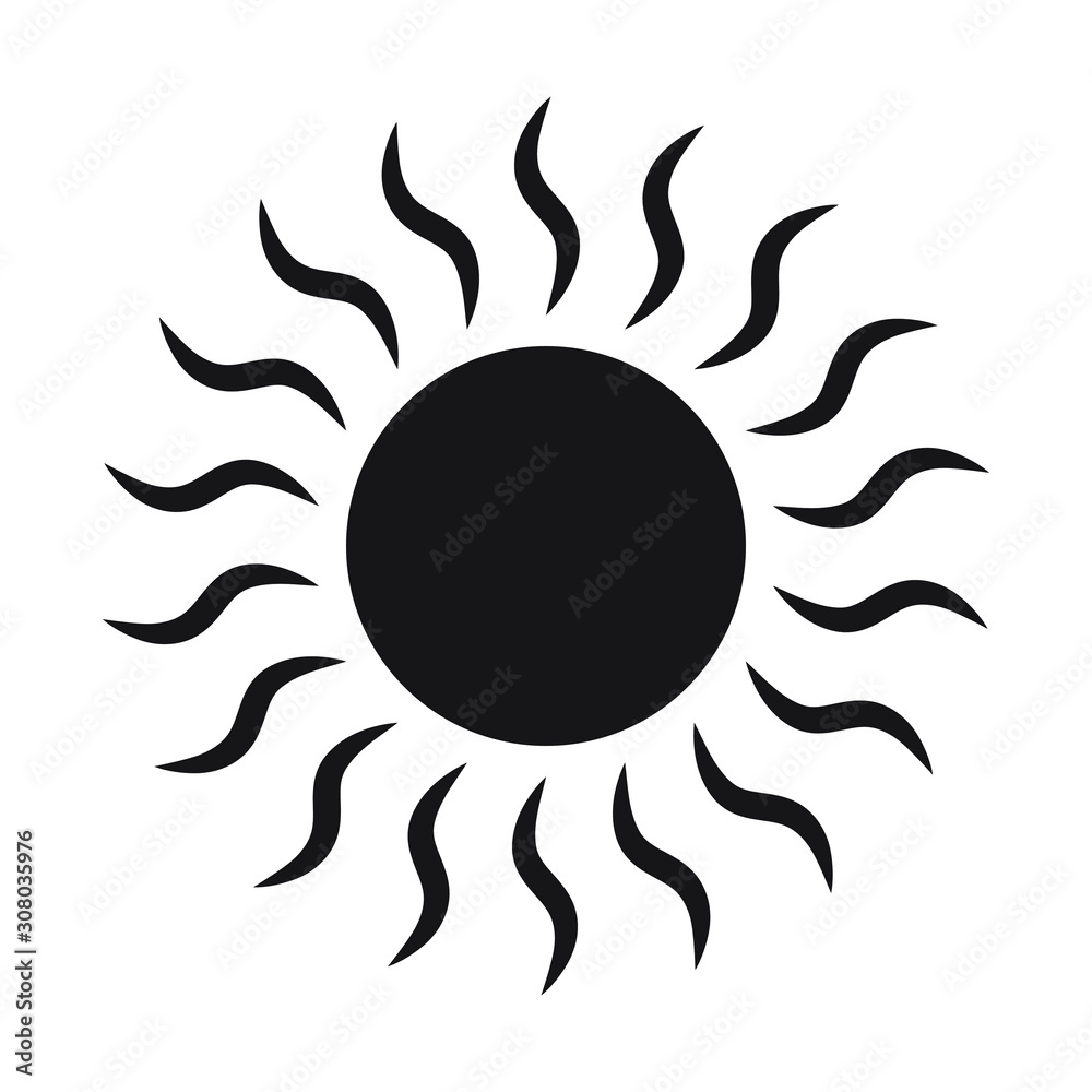 Sun icon vector isolated, sun symbol Sun icon vector isolated, sun symbol