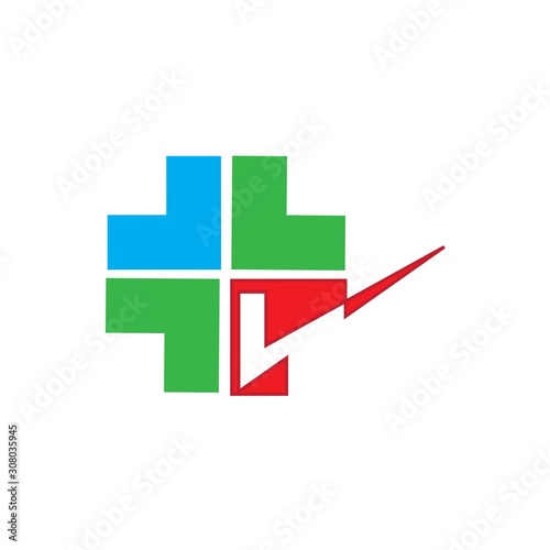 Hospital logo and symbols template icons vector health