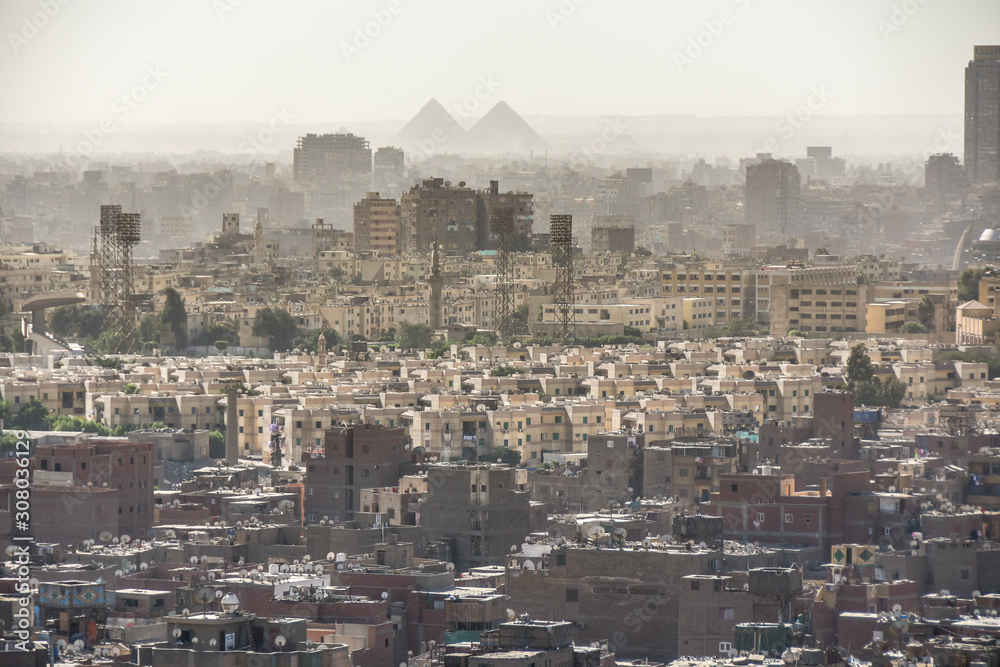 aerial view of giza in cairo