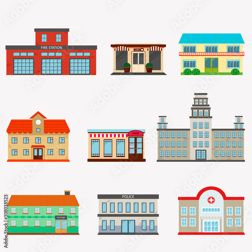 City buildings set