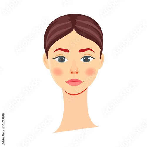 Face of woman in straight