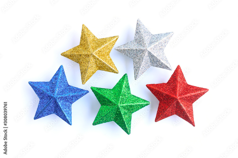 Obraz premium colorful stars on white background