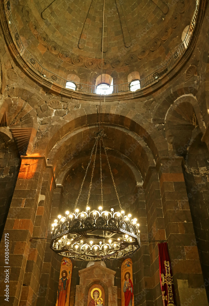 Obraz premium Interior of Saint Hripsime, the 7th Century Armenian Apostolic Church in Vagharshapat City of Armenia