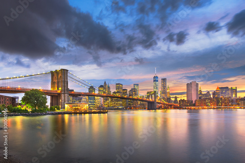 Lower Manhattan Skyline and Brooklyn Bridge