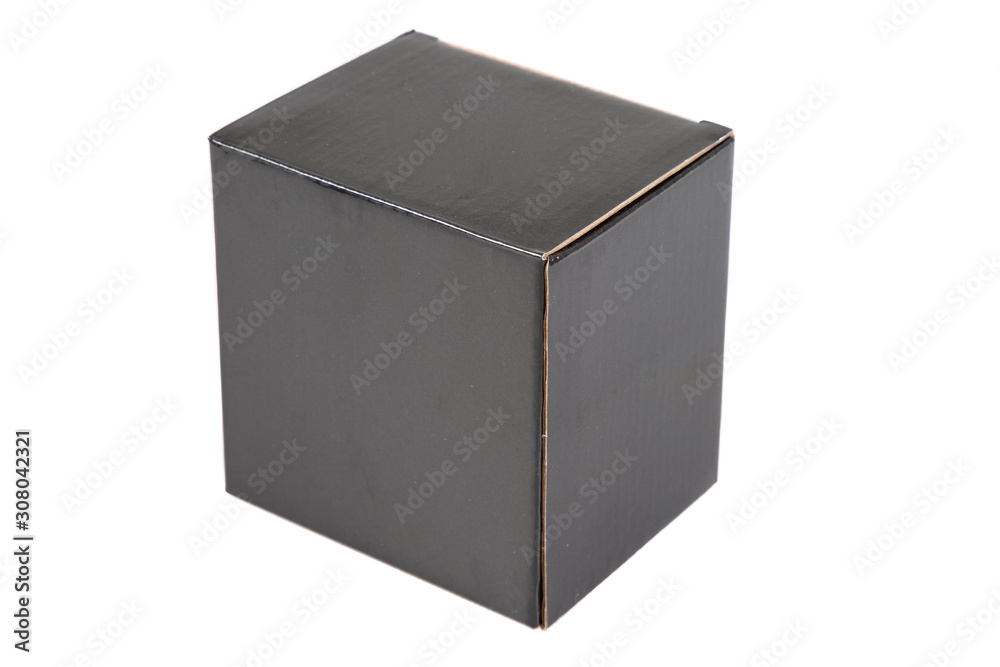 Black box closed with a lid in white background Black box closed with a lid in white background