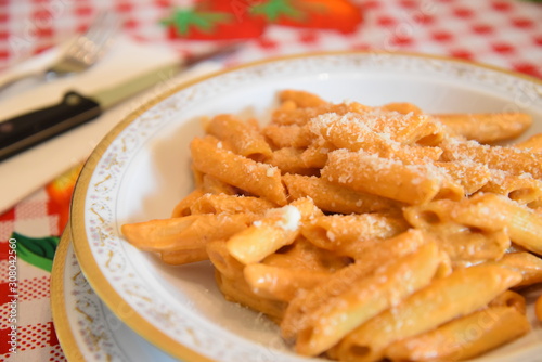 Italian Pasta, Penne in the Plate