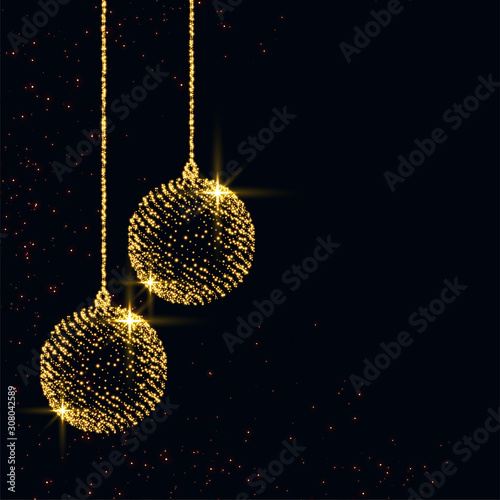 merry christmas sparkles xmas ball background design