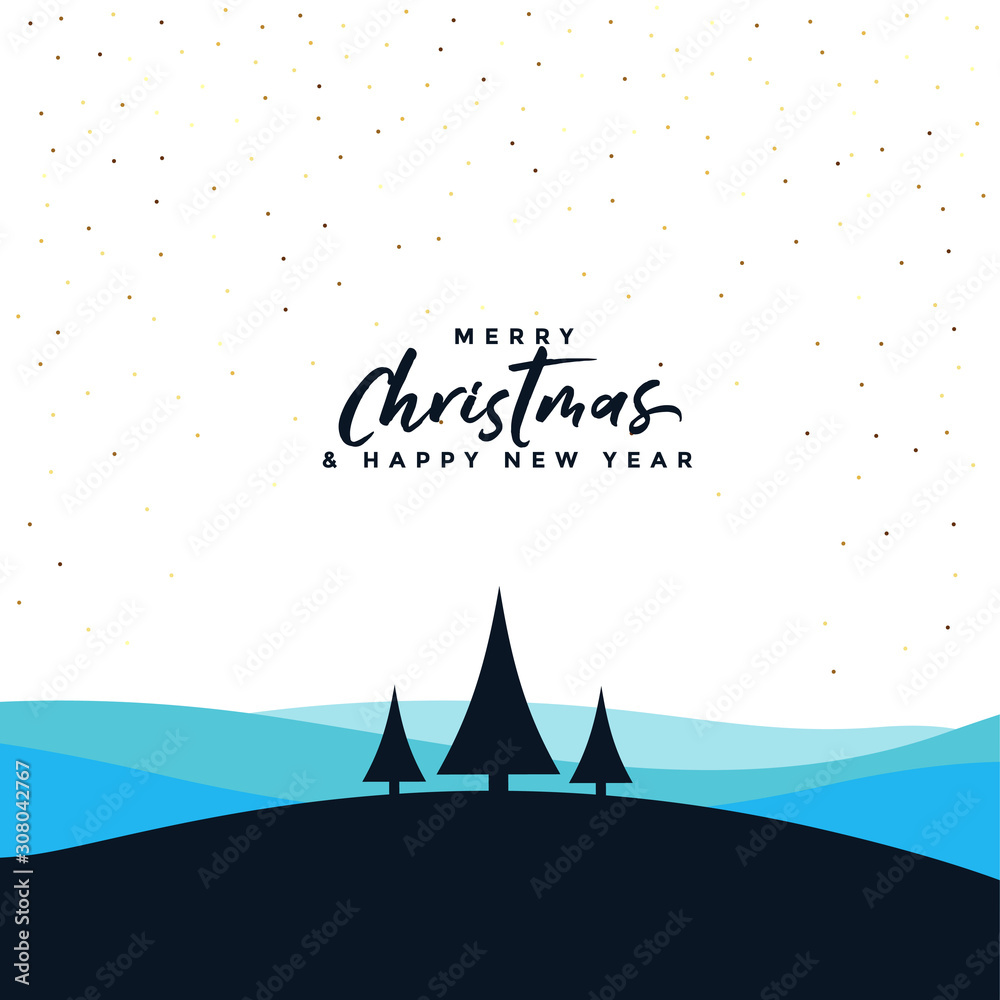 merry christmas festival card in elegant simple style