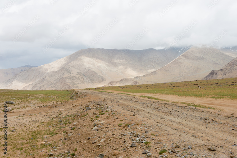 Ladakh, India - Jul 12 2019 - Polokongka La Pass in Ladakh, Jammu and Kashmir, India. Polokongka La is situated at an altitude of around 4940m above the sea level.