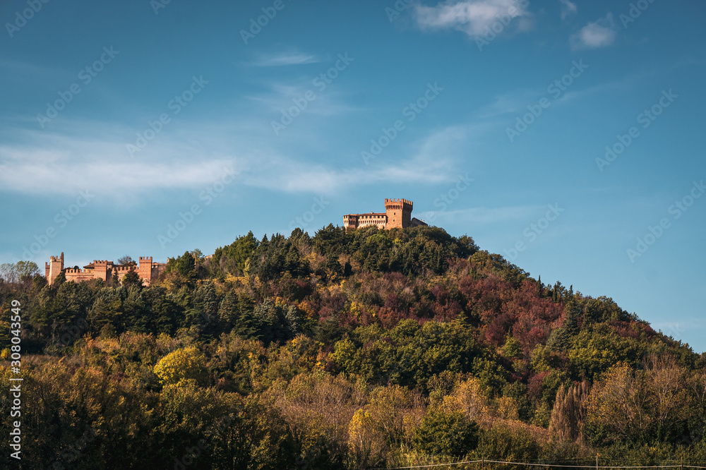 SAN MARINO, ITALY / NOVEMBER 2019: Wonderful view of the medieval castle of San Marino