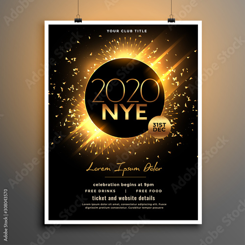 beautiful new year eve party flyer template design