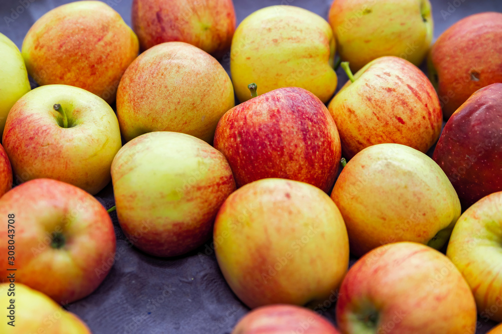 Seasonal fruits are placed in boxes in the grocery store. Seasonal fruits are placed in boxes in the grocery store.