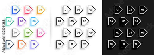 line arrow style direction bullet points big set