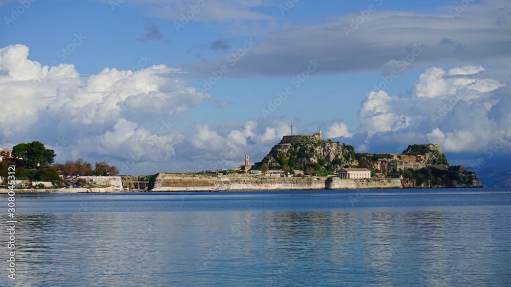 Greece, Corfu Island with clouds and sails                          sails